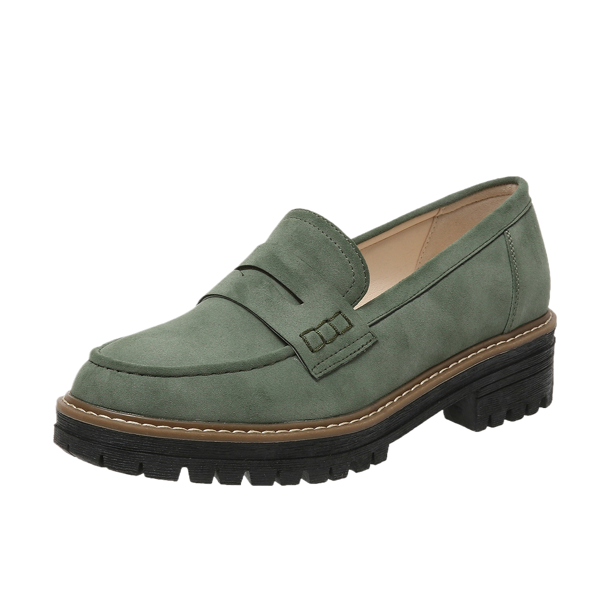 Dames loafers met dikke hak