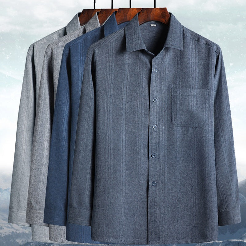 Mens Linen Cotton Blend Shirt Loose Fit Long Short Sleeve