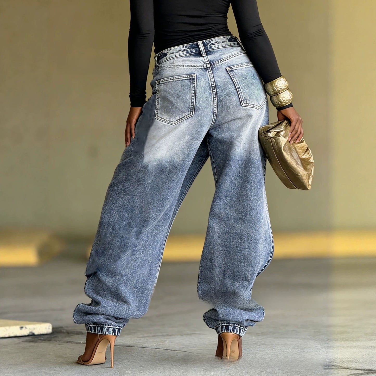 Designer Patchwork Denim Trousers