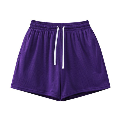 Sports Training Quarter Shorts Mens Over Knee Sports Pants Summer Training Fitness Two Layer Mesh Breathable Basketball Pants