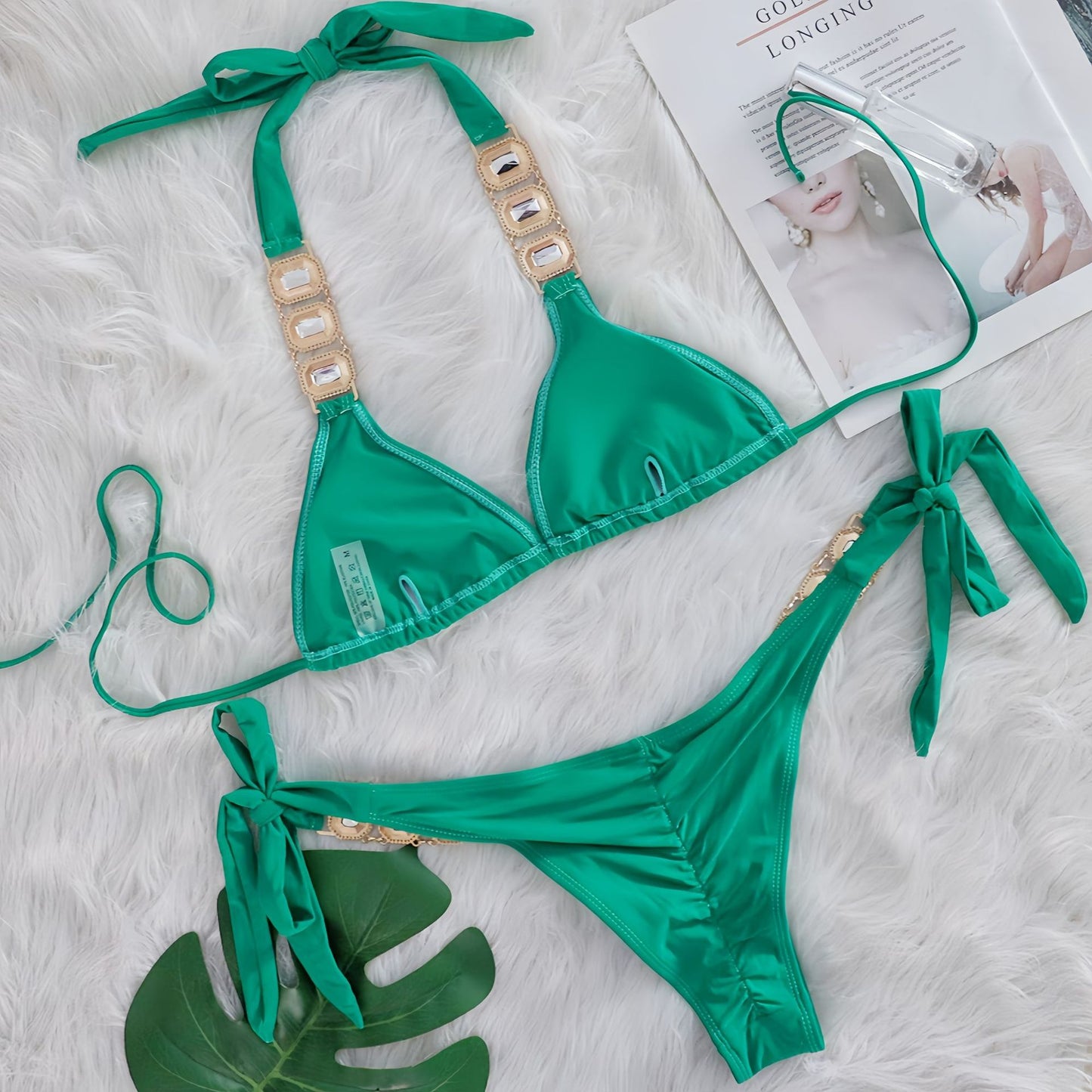 Crystal Diamond Bikini Two Piece Swimsuit