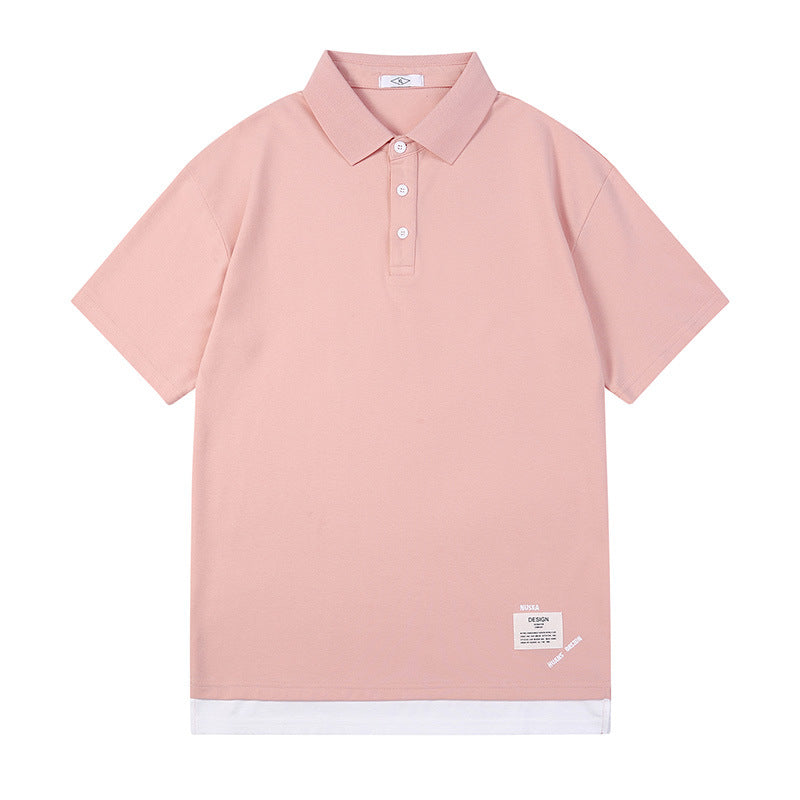 Men's short sleeved polo shirt solid color summer new style