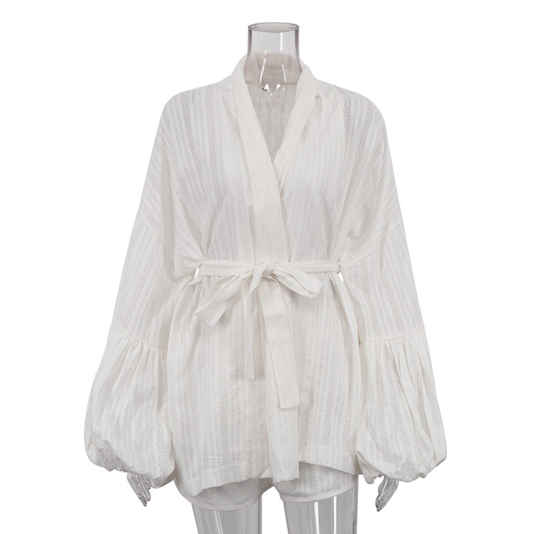 Cardigan top and shorts