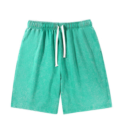 Mens Washed Cotton Wide Leg Shorts