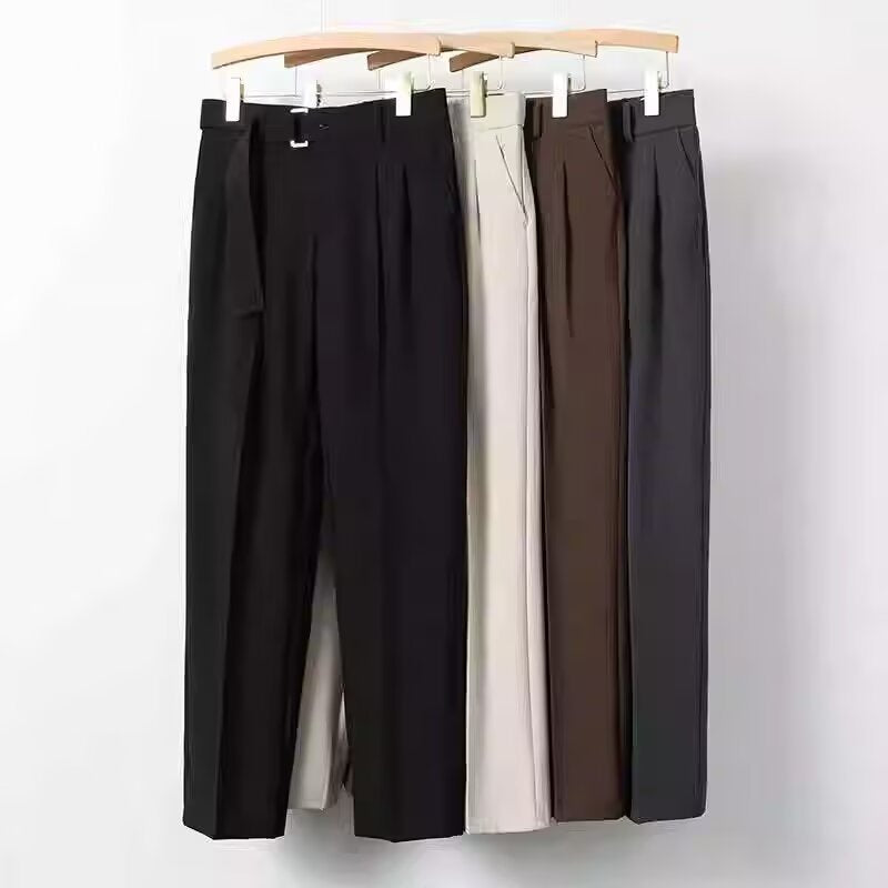Suit Pants Men's High-End Drape Straight Leg Trousers Spring Autumn Loose Wide Leg Casual Trendy  Long Pants
