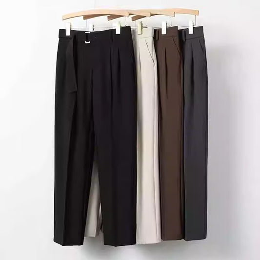 Suit Pants Men's High-End Drape Straight Leg Trousers Spring Autumn Loose Wide Leg Casual Trendy  Long Pants