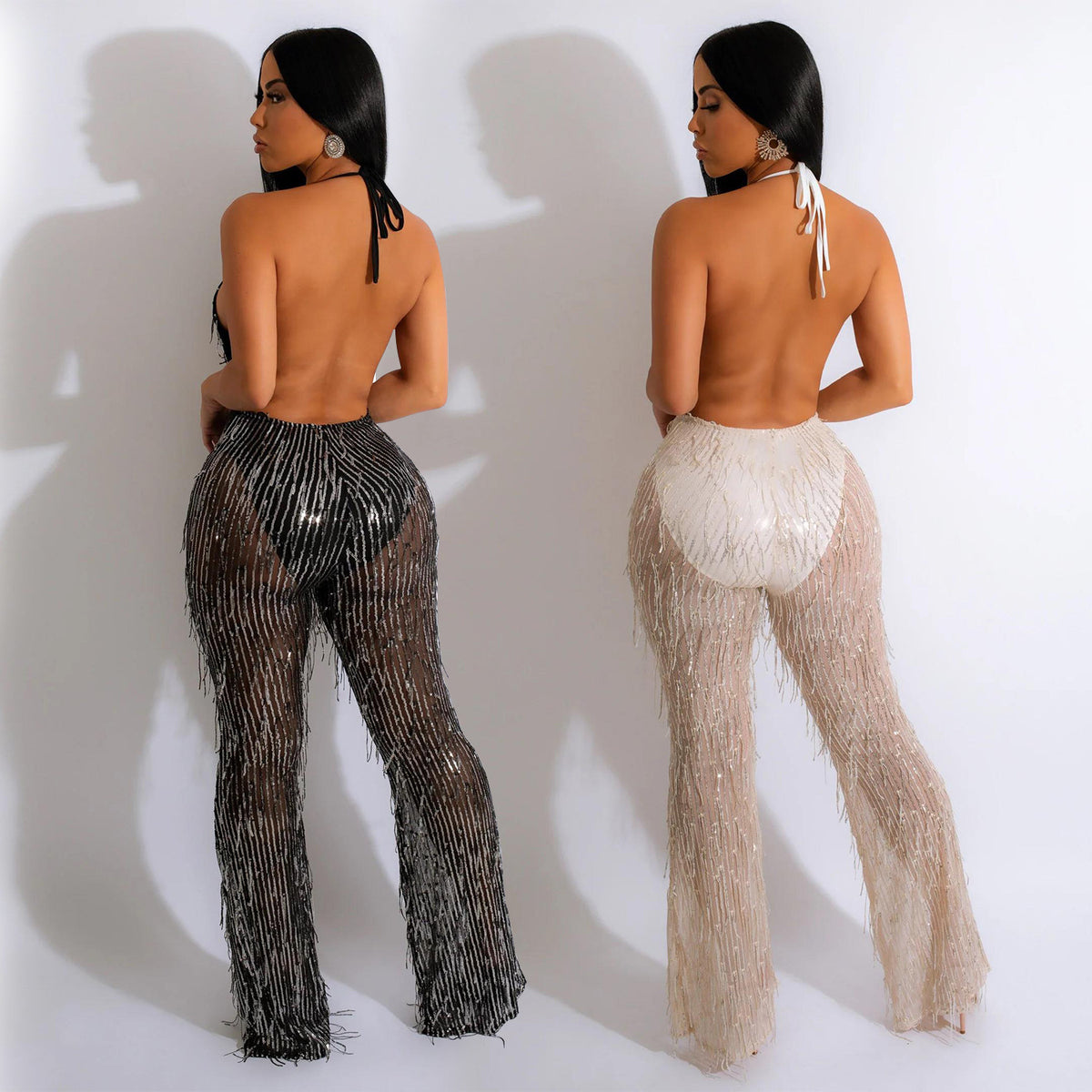 Mesh Transparent Sleeveless Long Pants Jumpsuit