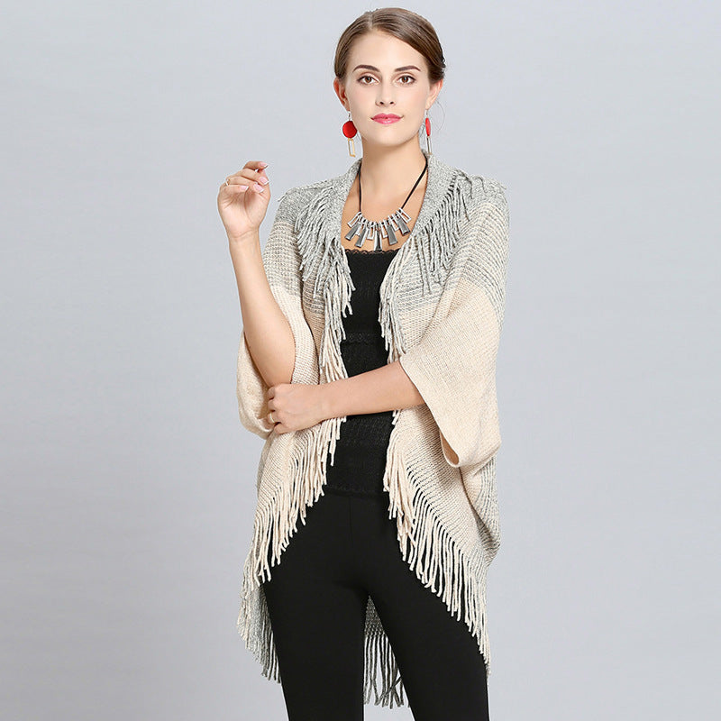 Dames cape-vest met franjes