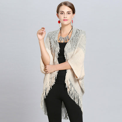 Dames cape-vest met franjes