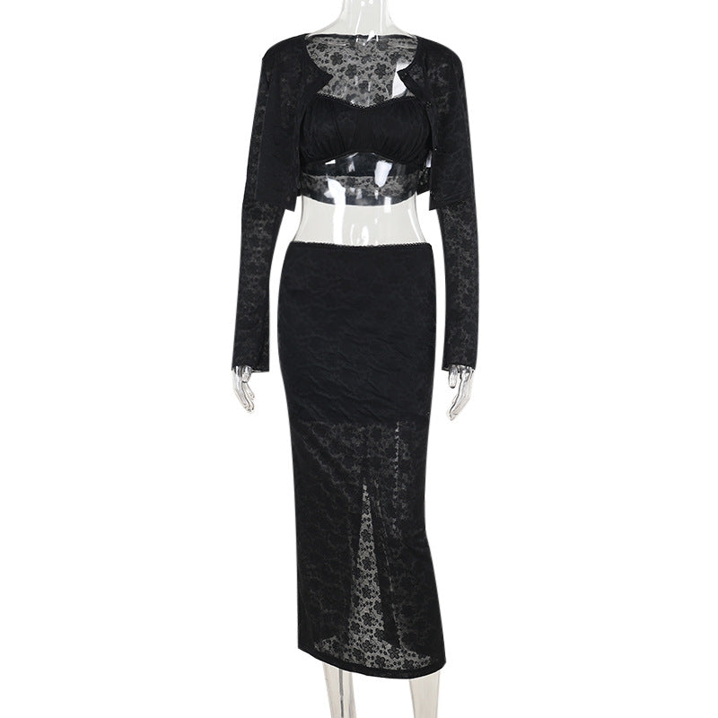 Sexy slim lace three piece set for women