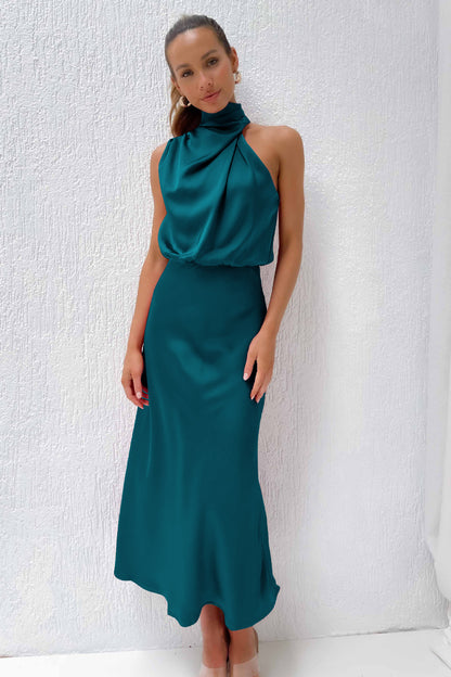 Sleeveless Satin Evening Dress