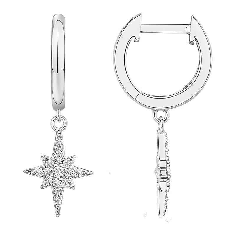 Brass Electroplated Zircon Stud Earrings