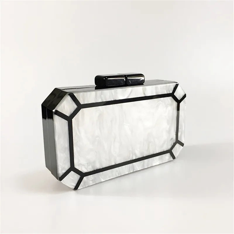 Trendy designer parelwitte dames clutch
