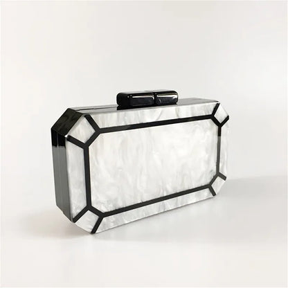 Trendy designer parelwitte dames clutch