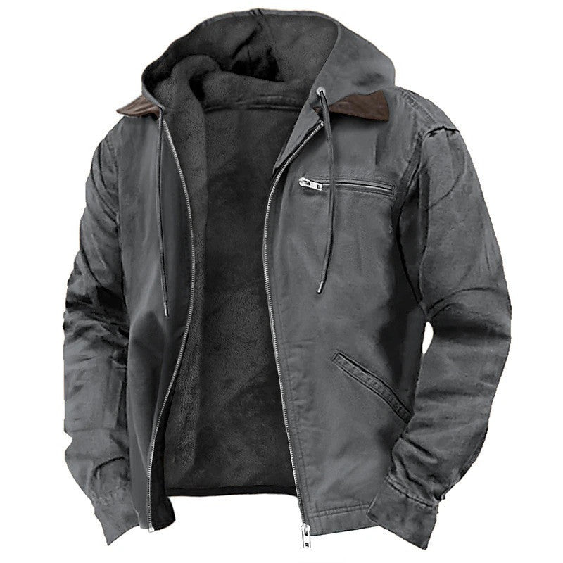 Men's Fleece Lined Hooded Jacket