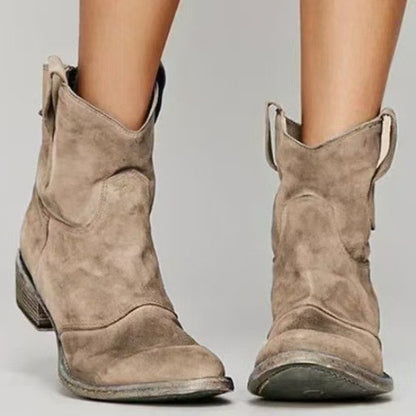 Comfortable Low-Heeled Boots in Large Sizes 40-48, Trendy Low-Cut Women's Boots, Trendy Martin Boots