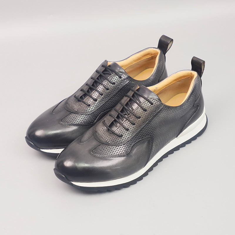 First-Layer Cowhide High-End Business Leather Shoes for Men, British Style Genuine Leather Men's Leather Shoes, Casual Moral Training Shoes, Increased Height and Non-Slip