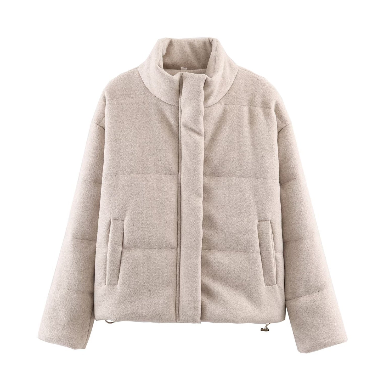 Dames casual losvallende jas met opstaande kraag