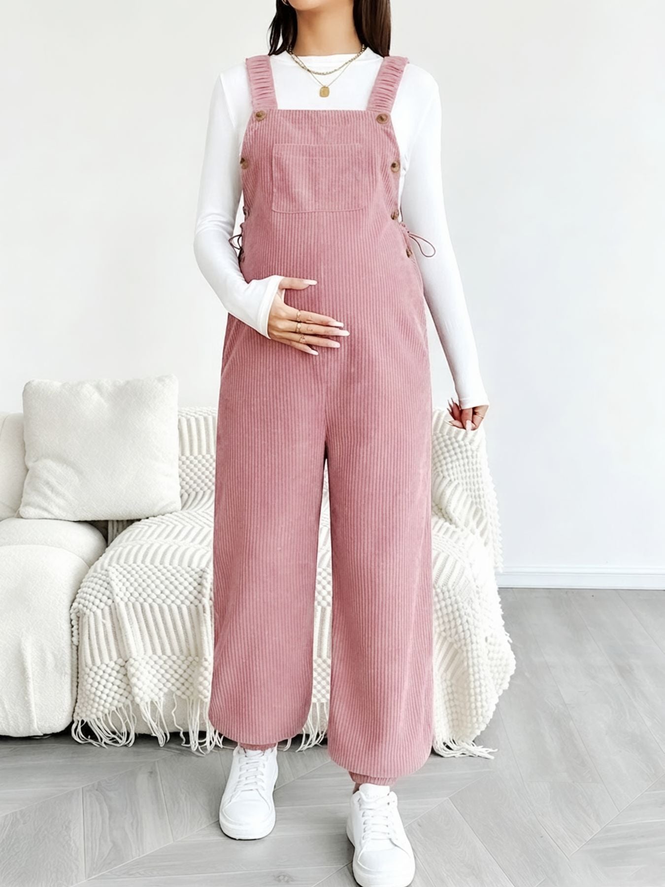 Woolen gauze maternity belt pants