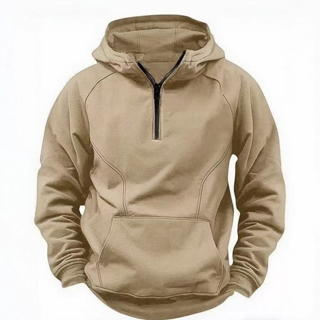 Mens Retro Hooded Zipper Jacket