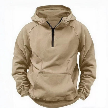 Mens Retro Hooded Zipper Jacket