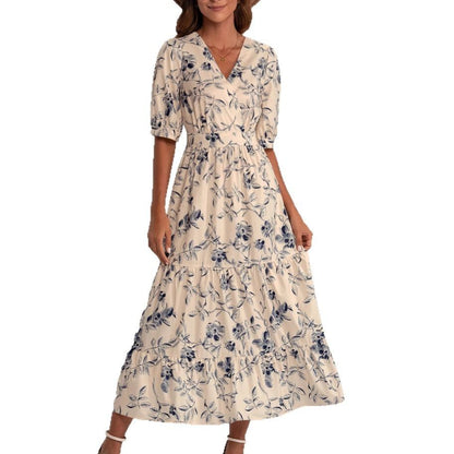 Franse bloemenjurk in vakantiestijl