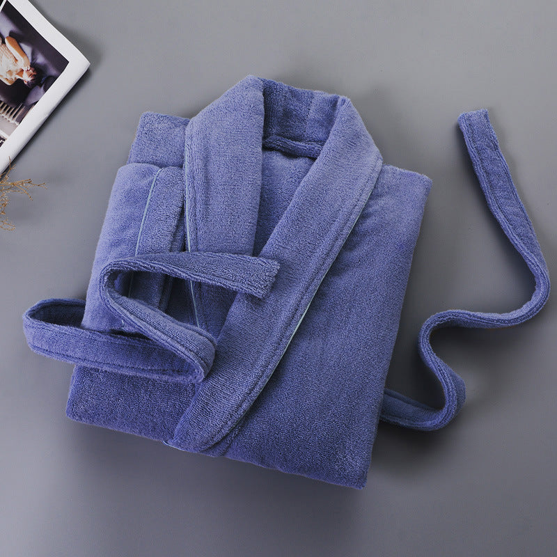 Winter thick pure cotton bathrobe
