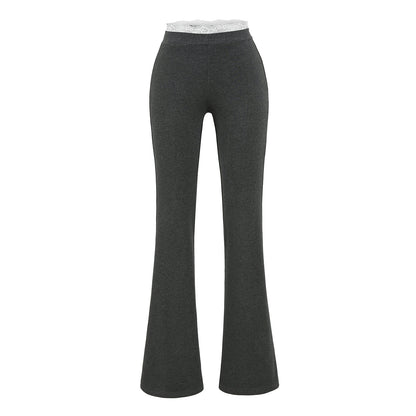Lace lace low waisted flared pants