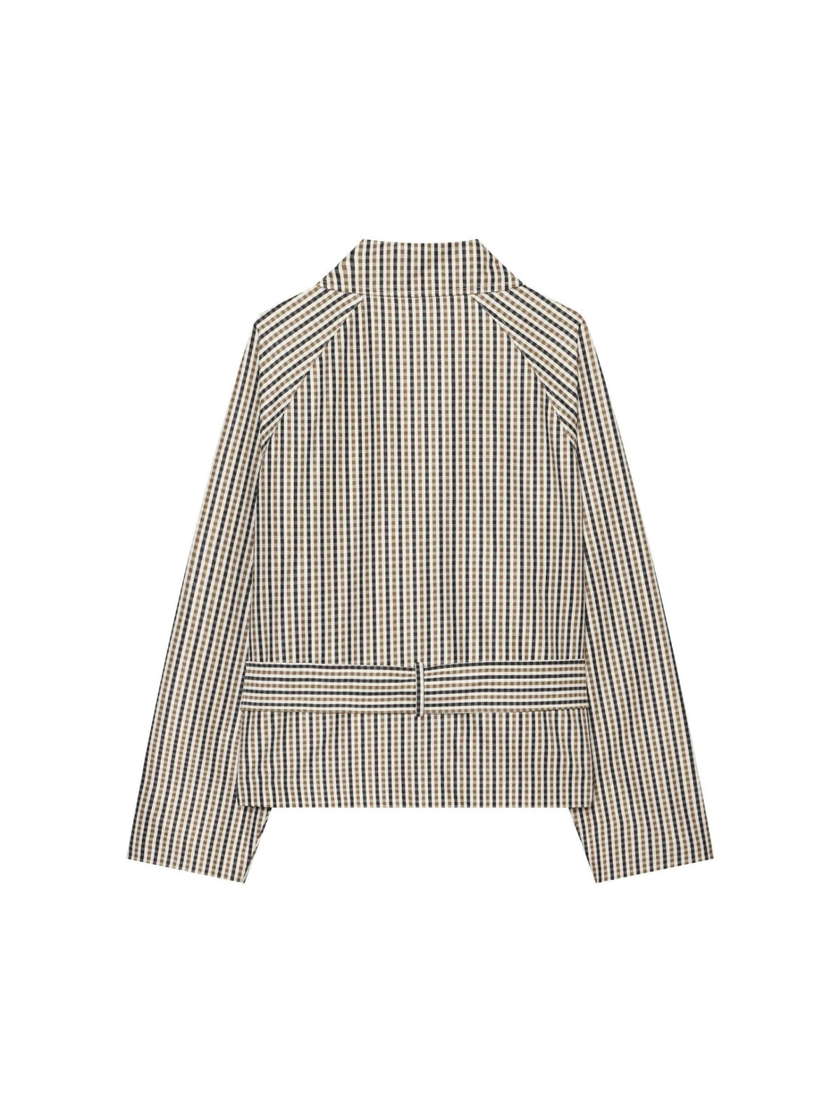 Vintage Plaid Long Sleeve Coat