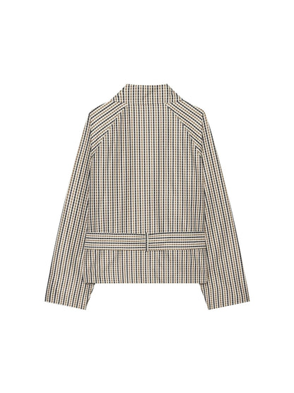 Vintage Plaid Long Sleeve Coat