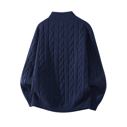 Mens Half Zip Cable Knit Sweater