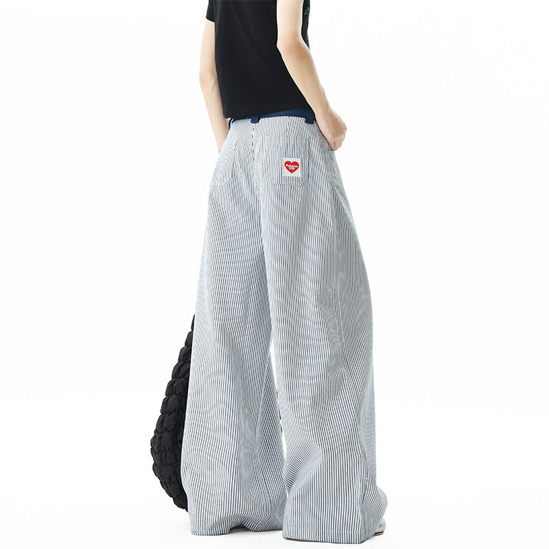 Summer waist joint wide leg loose and versatile floor pants