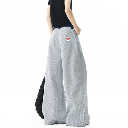 Summer waist joint wide leg loose and versatile floor pants