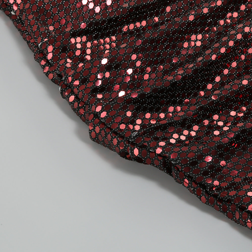 Sexy One-shoulder paillettenjurk