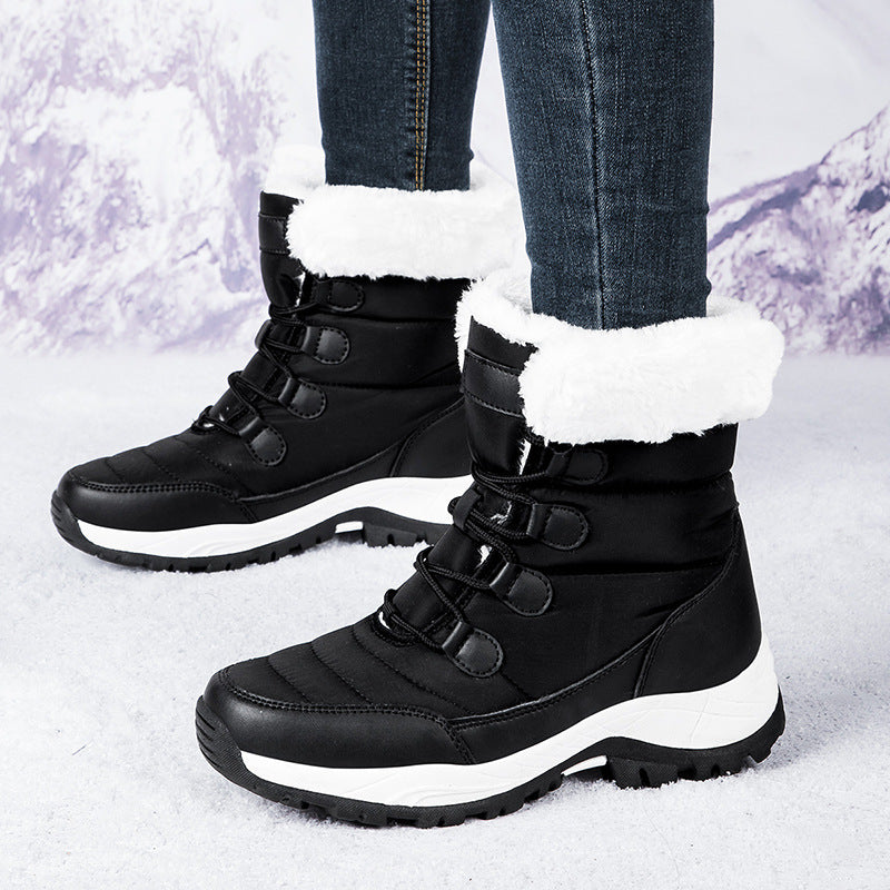 Unisex Warm Fur Lined Flat Snow Boots