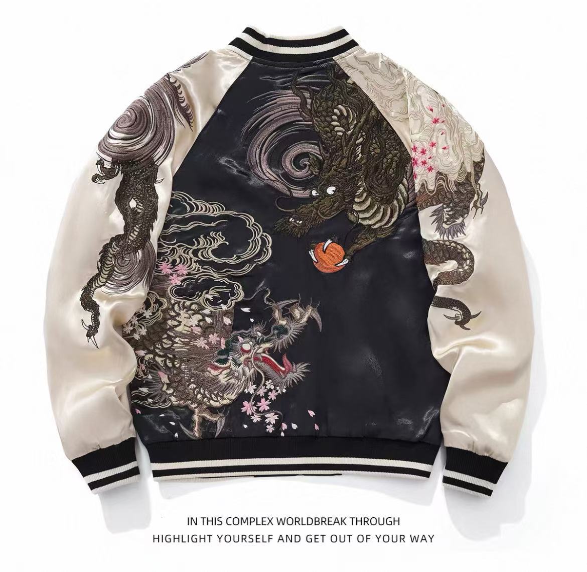 Embroidered Chinese Style Baseball Jacket