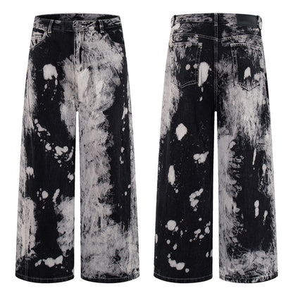 Hip-hop Style Dye Gradient Straight Leg Trendy Denim Pants