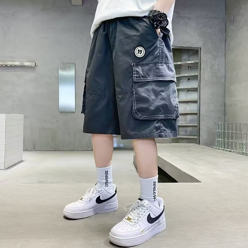 Boy's Cargo Shorts, Casual Mid-Length Pants for Kids