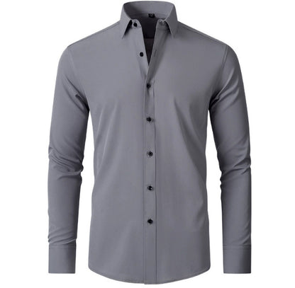 Cotton Long Sleeve Shirt Men's Stretch Non-Iron Dress Shirt  Size Business Casual Shirt