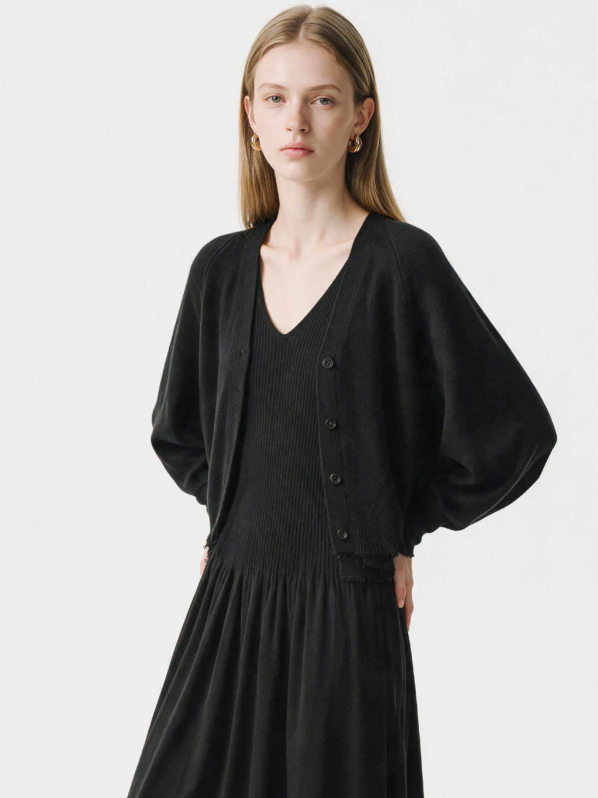 Women's V-Neck Short Sleeve Knit Dress