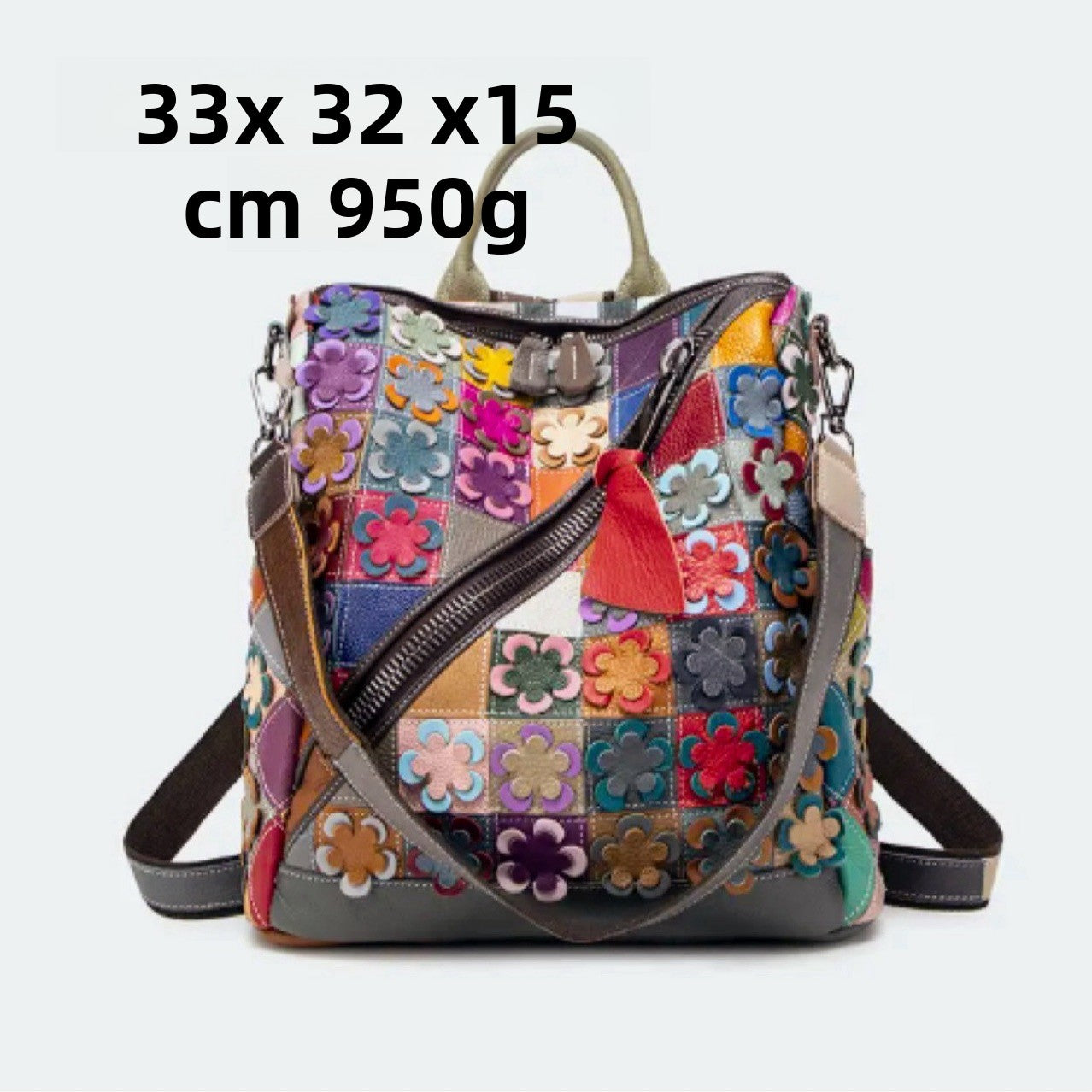 Floral Design Cowhide Backpack