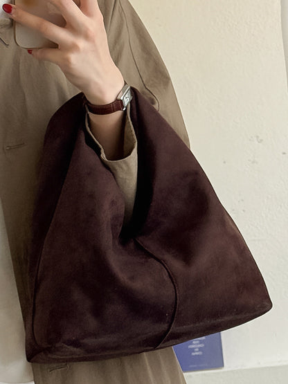 Women Suede Dumpling Bag Vintage Retro Handbag