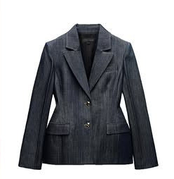 Sierlijke denim 3-delige mantelpak of los