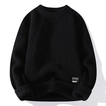 Men's Vintage Chunky Knit Pullover Round Neck Sweater