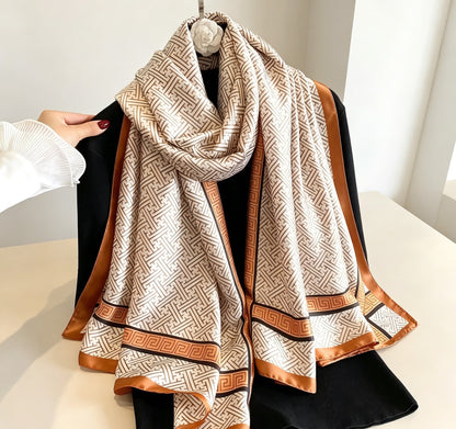 Women's Lijin Satin Scarf Floral Print Shawl