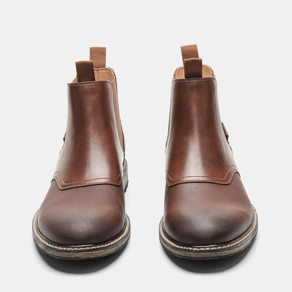 Trendy heren korte PU-leren laarzen