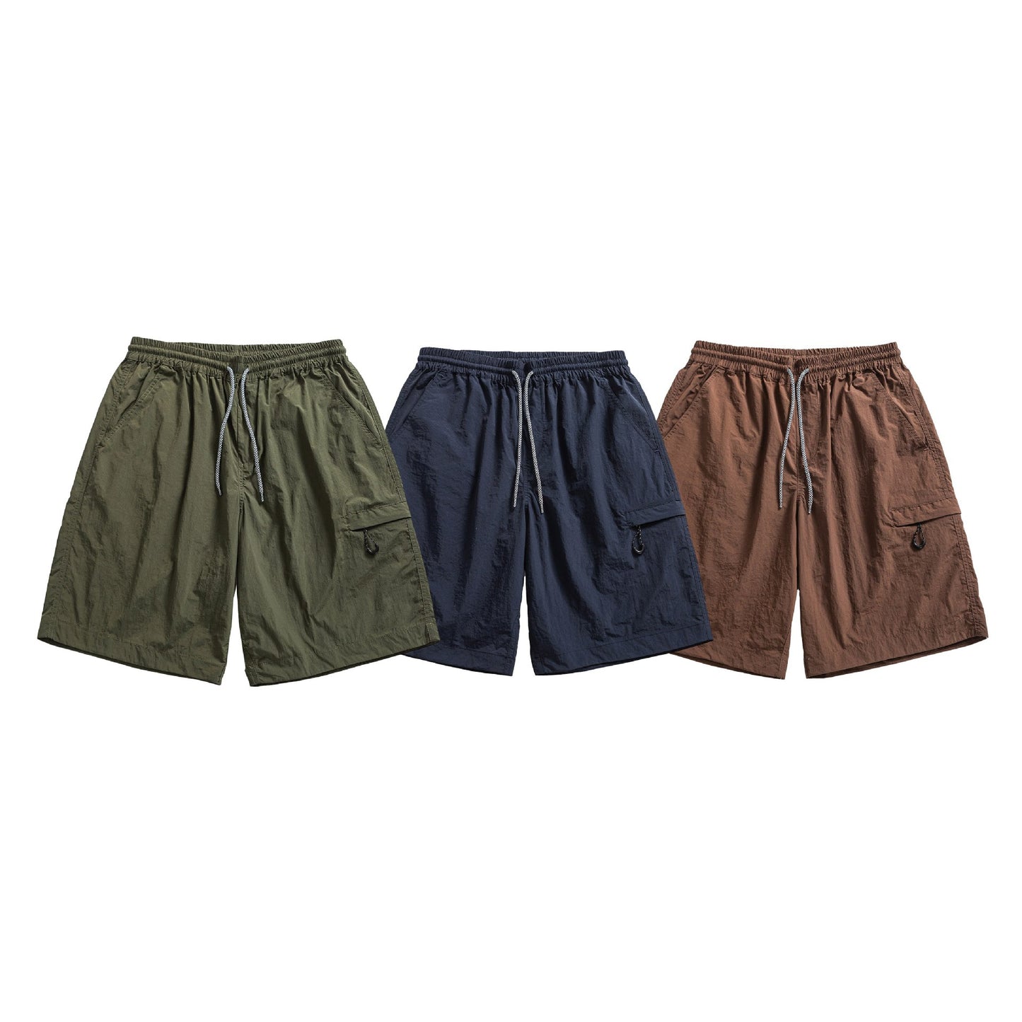 Simple Solid Color Quick-Dry Shorts for Men, Loose Casual Sports Five-Quarter Pants