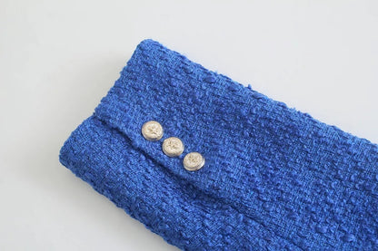 Amerikaanse stijl textuur dubbelrijs blazer