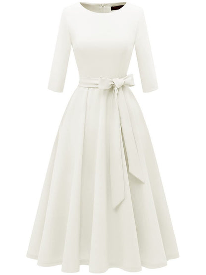 Retro Elegant Women's Evening Dress with Oversized Hem