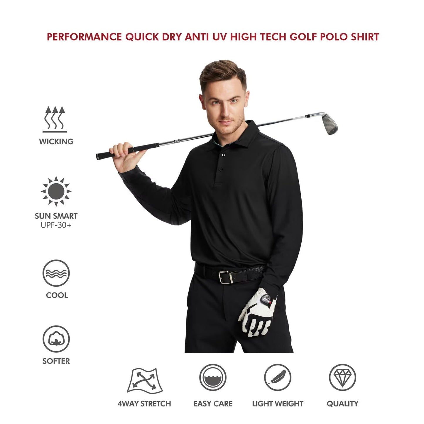 Mens Long Sleeve Polo Shirt